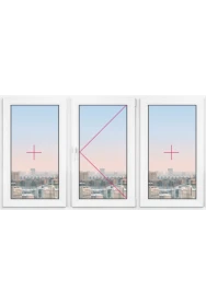 Трехстворчатое окно Rehau Intellio 80 1900x1900 - фото - 1