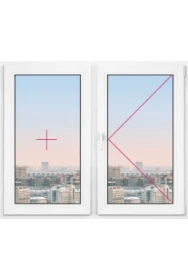 Двухстворчатое окно Rehau Geneo 1000x1500 - фото - 1