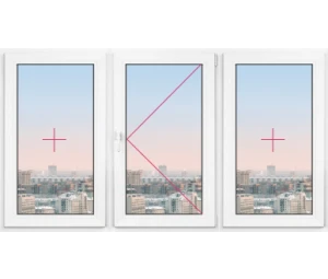 Трехстворчатое окно Rehau Geneo 2300x2300 - фото - 1